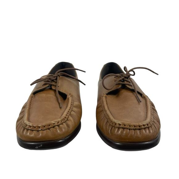 SAS Hand Crafted Comfort Moccasins Lace Up Brown Made in USA Size 9.5 - Picture 3 of 10